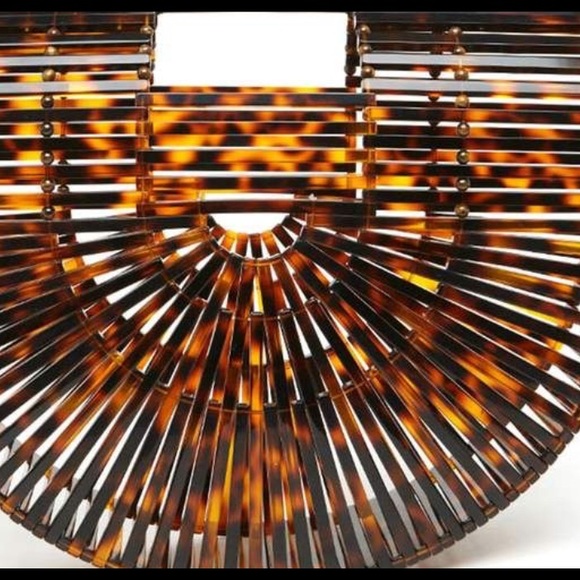 Tortoise acrylic cage bag bamboo style cage bag - Picture 4 of 4